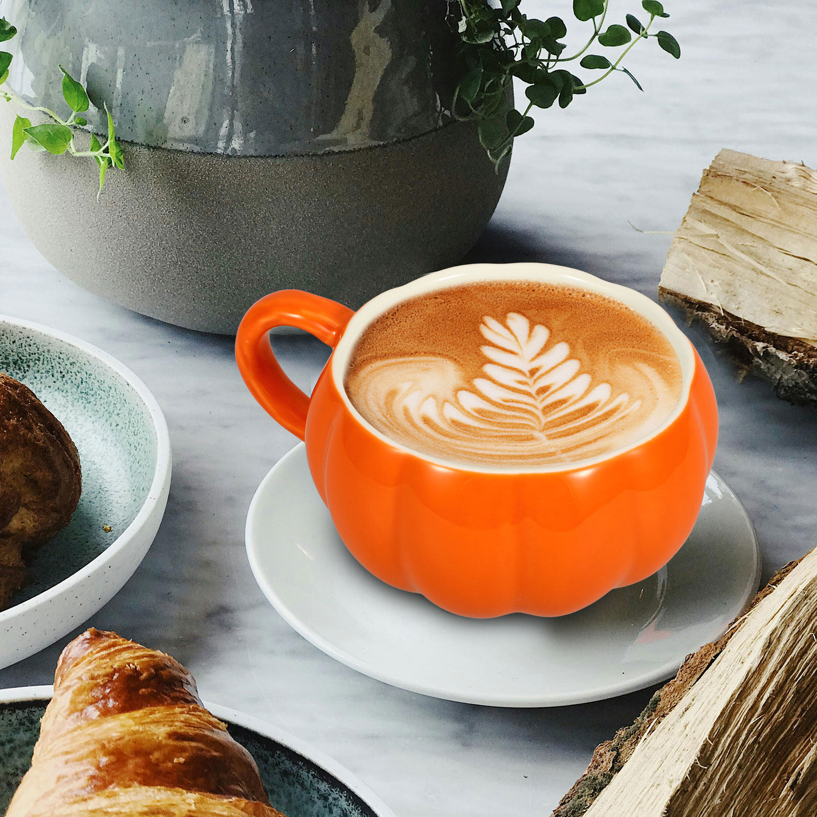 Coffee Tea Break - Novelty Pumpkin Mug Ceramic Halloween Themed