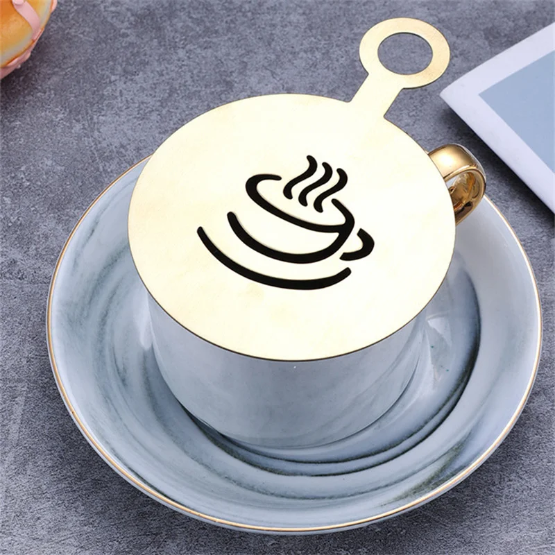 4pcs Golden Stainless Steel Co - огляд і ціна Coffee Stencil Art