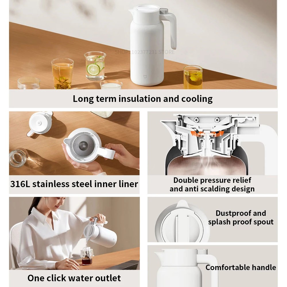 2026 MIJIA Thermos Kettle Vacu - огляд і ціна Dispenser Coffee And Tea