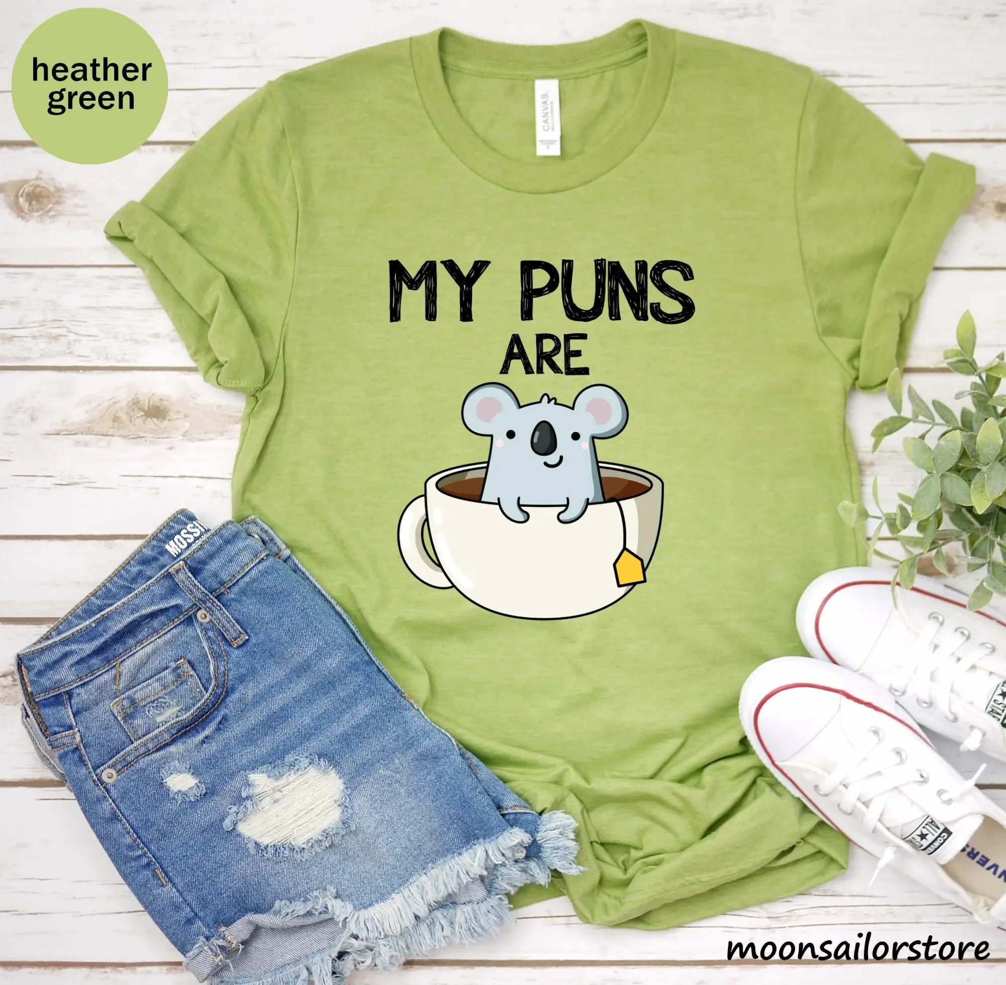 My Puns Are Koala Tea T Shirt  - огляд і ціна Coffee Tea Joke