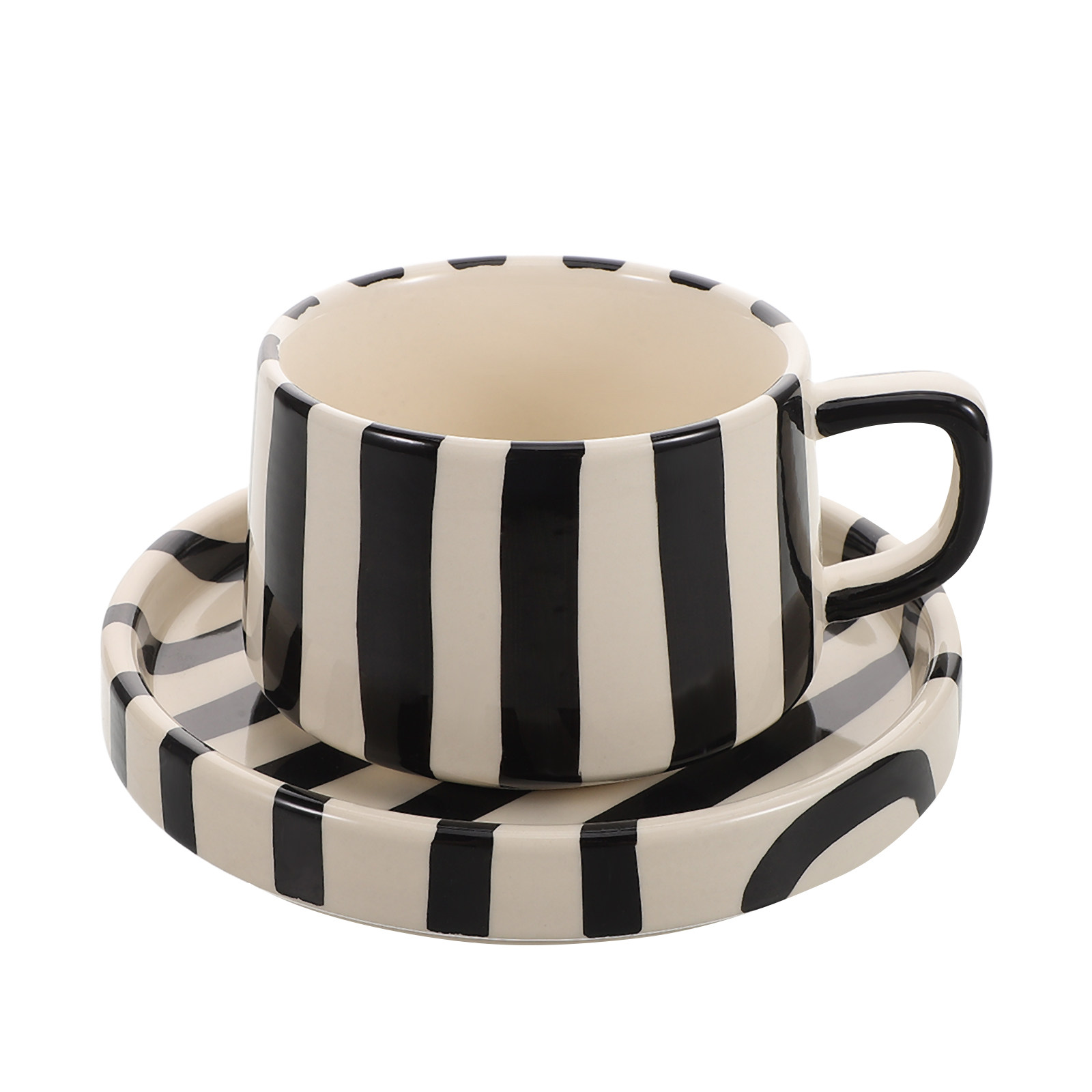 1Set Elegant Striped Ceramic C - огляд і ціна Coffee Tea Break
